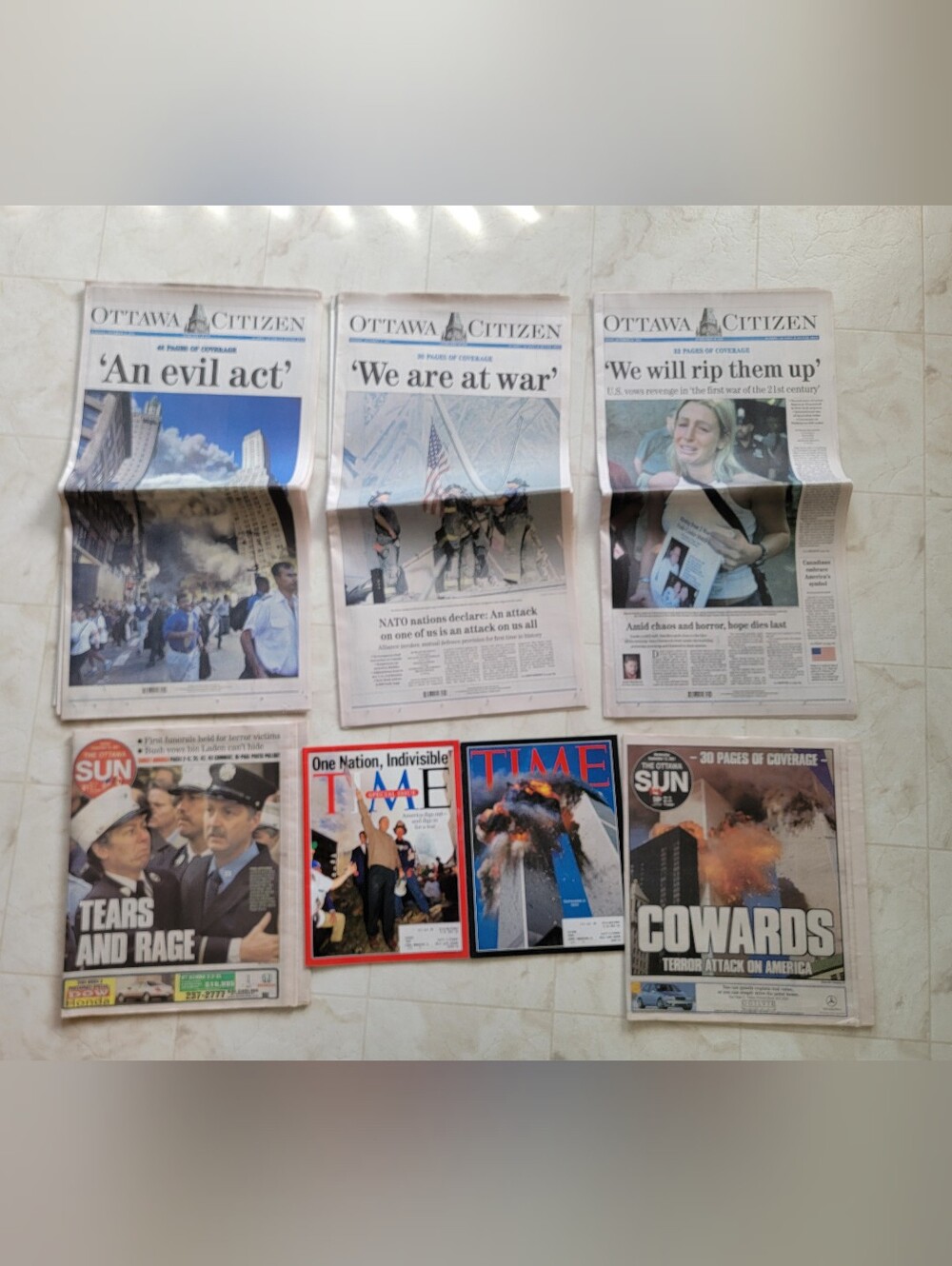 September 11 2001 Terror Attacks Newspapers and Magazines